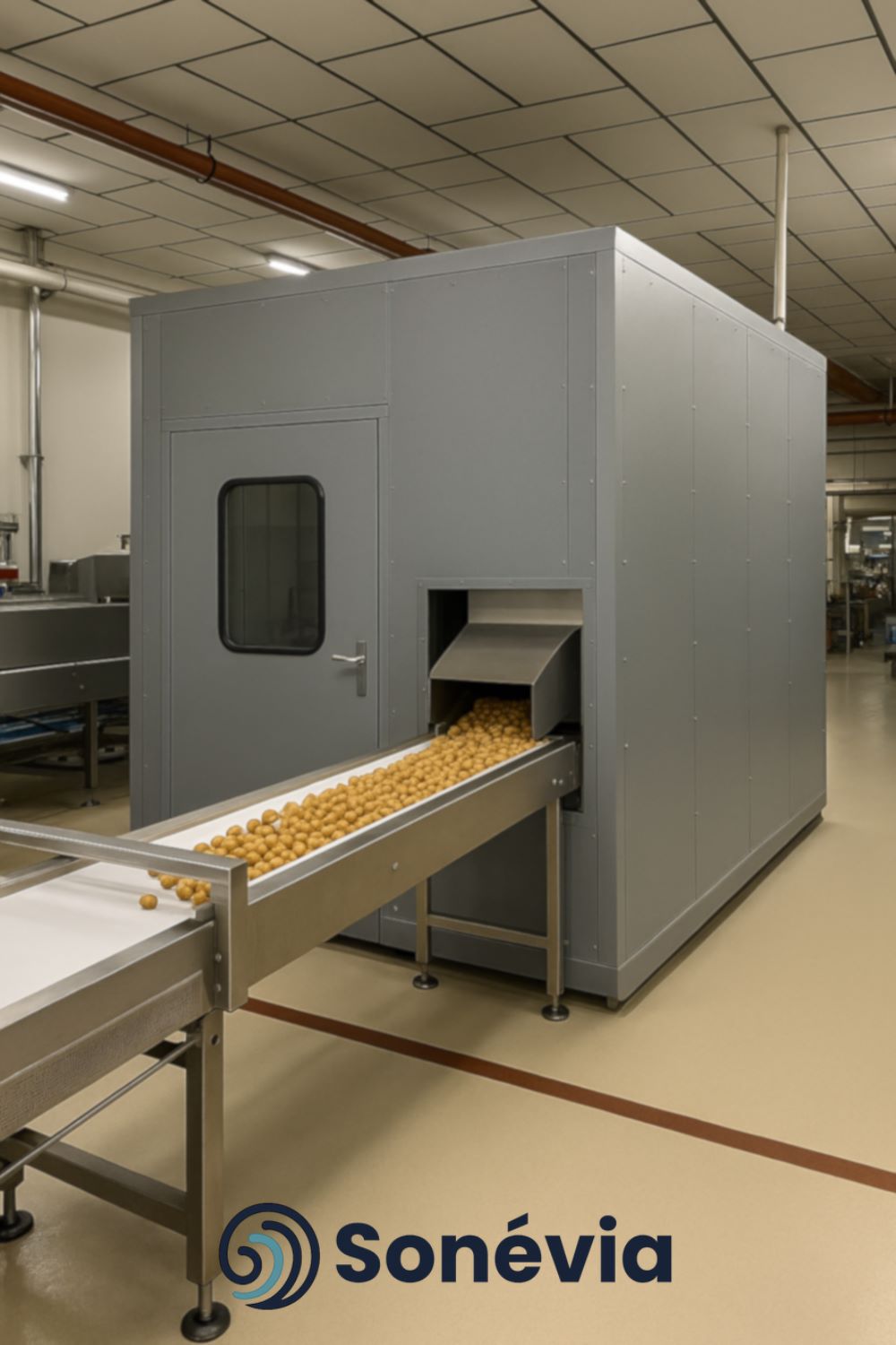 Équipement industriel équipé d'un capotage acoustique